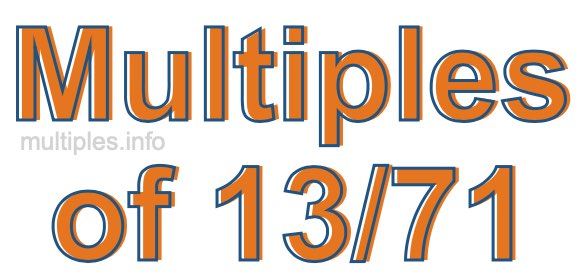 Multiples of 13/71 Multiples of 13/71