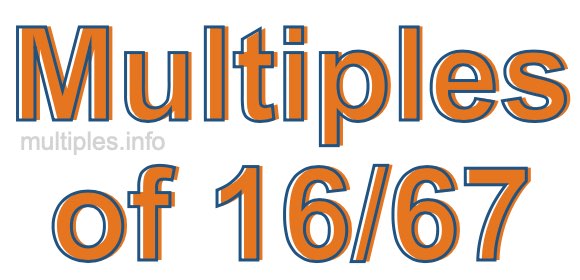 Multiples of 16/67 Multiples of 16/67