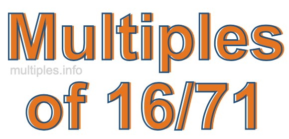 Multiples of 16/71 Multiples of 16/71