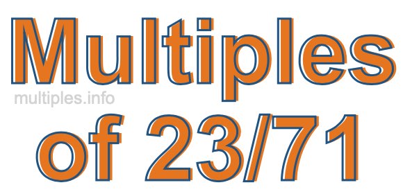 Multiples of 23/71 Multiples of 23/71