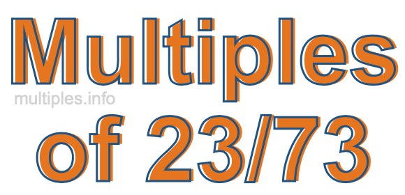 Multiples of 23/73 Multiples of 23/73