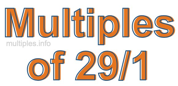 Multiples of 29/1 Multiples of 29/1