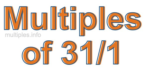 Multiples of 31/1 Multiples of 31/1