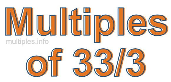 Multiples of 33/3 Multiples of 33/3