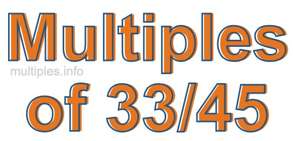 Multiples of 33/45 Multiples of 33/45