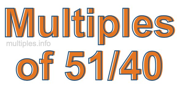 Multiples of 51/40 Multiples of 51/40