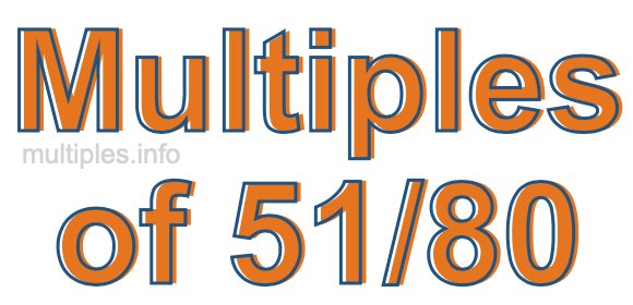 Multiples of 51/80 Multiples of 51/80