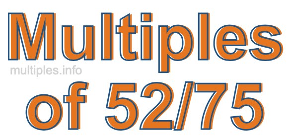 Multiples of 52/75 Multiples of 52/75