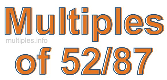 Multiples of 52/87 Multiples of 52/87