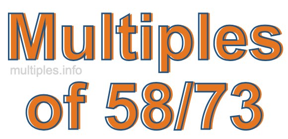 Multiples of 58/73 Multiples of 58/73