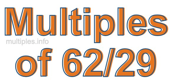 Multiples of 62/29 Multiples of 62/29