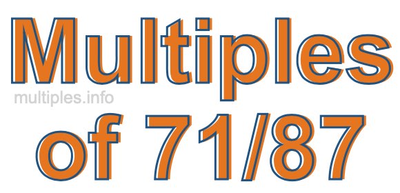 Multiples of 71/87 Multiples of 71/87
