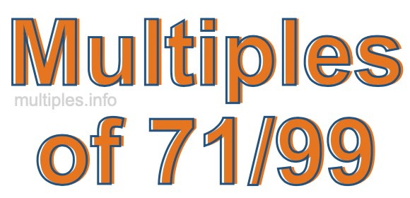Multiples of 71/99 Multiples of 71/99