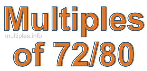Multiples of 72/80 Multiples of 72/80
