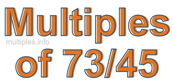 Multiples of 73/45 Multiples of 73/45