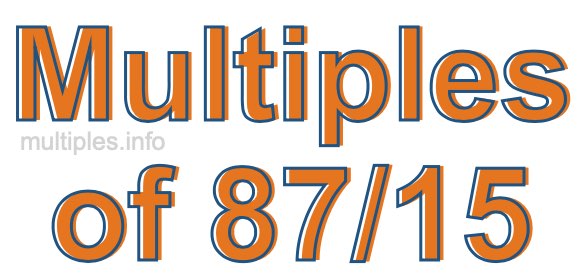 Multiples of 87/15 Multiples of 87/15