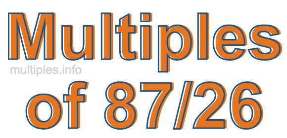 Multiples of 87/26 Multiples of 87/26