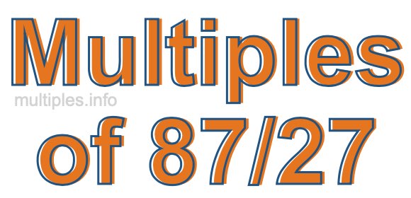 Multiples of 87/27 Multiples of 87/27