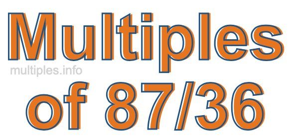 Multiples of 87/36 Multiples of 87/36