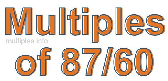 Multiples of 87/60 Multiples of 87/60