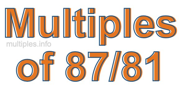 Multiples of 87/81 Multiples of 87/81