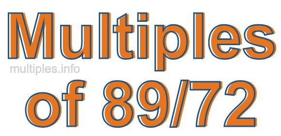 Multiples of 89/72 Multiples of 89/72