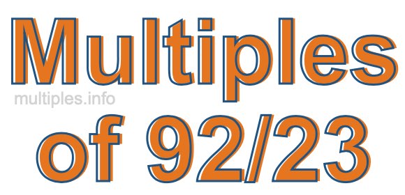Multiples of 92/23 Multiples of 92/23