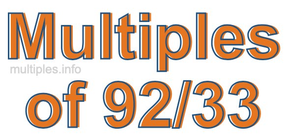 Multiples of 92/33 Multiples of 92/33
