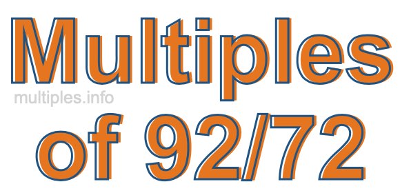 Multiples of 92/72 Multiples of 92/72