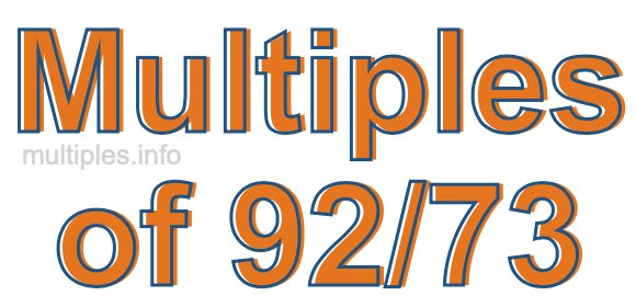 Multiples of 92/73 Multiples of 92/73