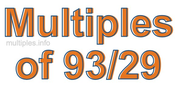 Multiples of 93/29 Multiples of 93/29