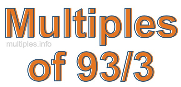 Multiples of 93/3 Multiples of 93/3