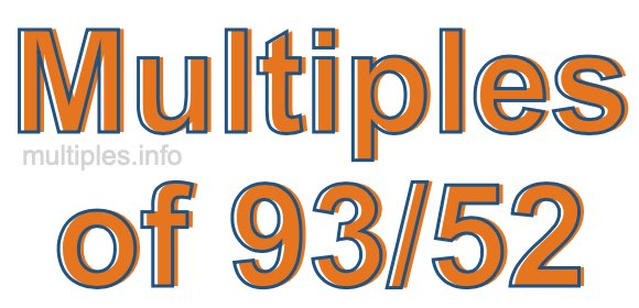 Multiples of 93/52 Multiples of 93/52