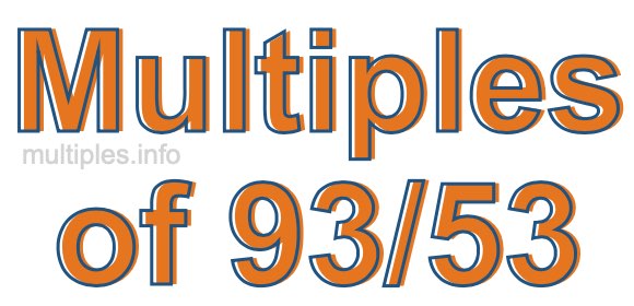 Multiples of 93/53 Multiples of 93/53