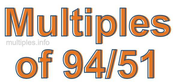 Multiples of 94/51 Multiples of 94/51