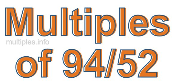 Multiples of 94/52 Multiples of 94/52