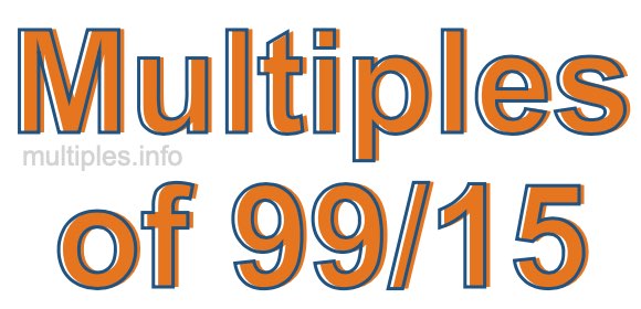 Multiples of 99/15 Multiples of 99/15