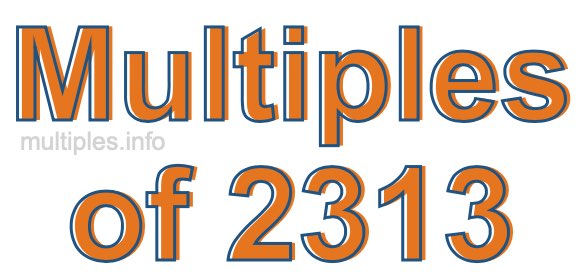 Multiples of 2313 Multiples of 2313
